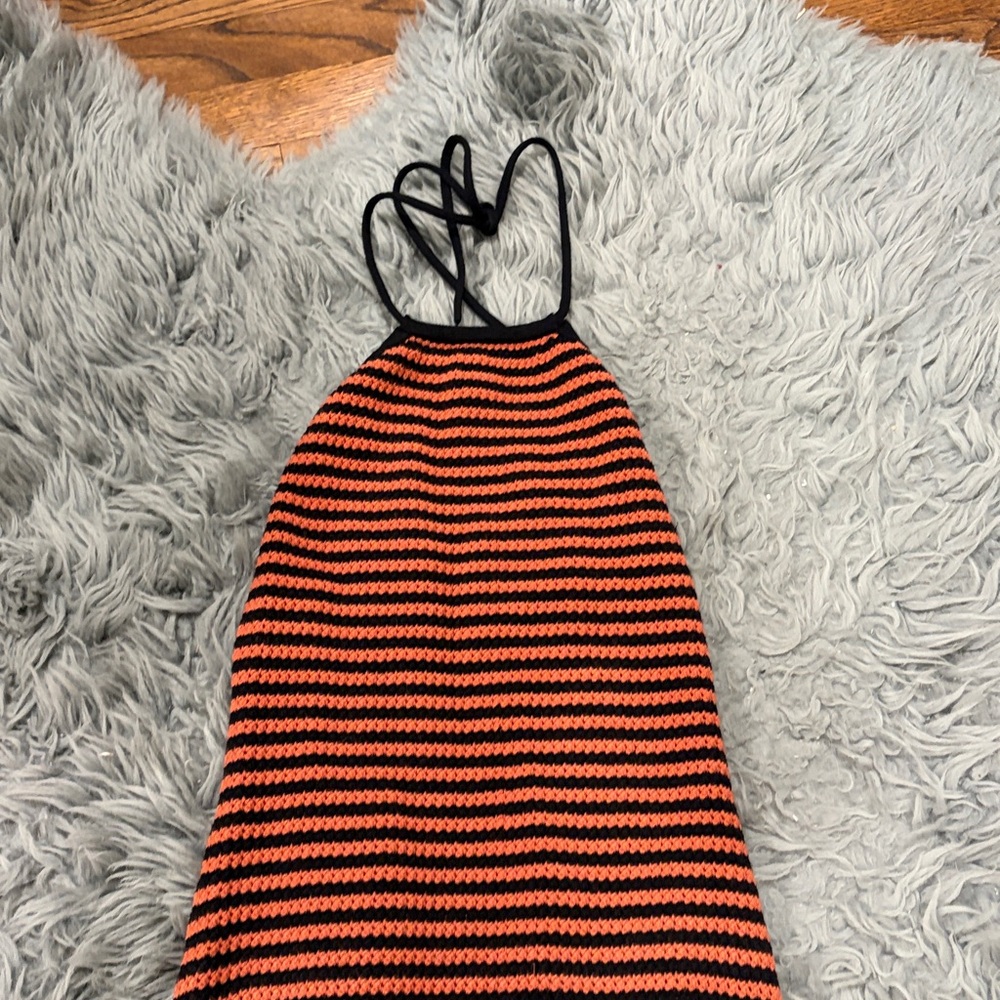 Ronny Kobo Collection Black and Orange Backless Dress - Picture 4 of 5